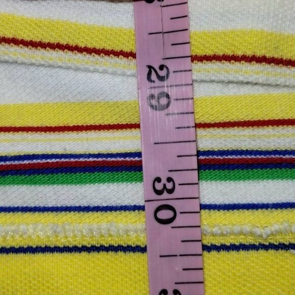Polo Ralph Lauren Sz Large Tall Yellow/Green Stripe Shirt Mesh Fabric Casual Gol - Picture 9 of 9